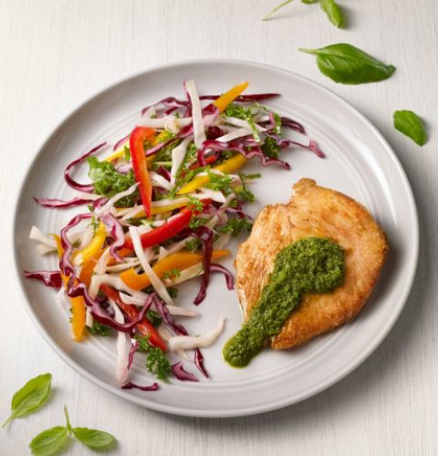 Poitrines de poulet désossées, sans peau (assaisonnées)