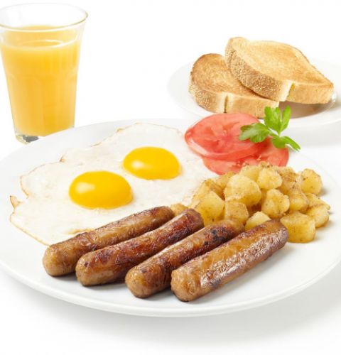 Saucisses à déjeuner au poulet, conservées, non cuites