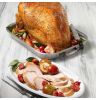 Seasoned uncooked turkey breast with back and boneless wing drummettes